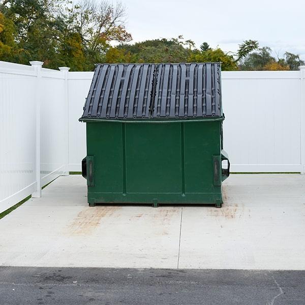 pricing for commercial dumpsters is based on the size of the dumpster and the frequency of emptying